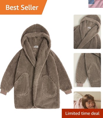 One Size Shleepy Kids Faux Fur Robe - Light & Cozy Comfort for Little Ones-image