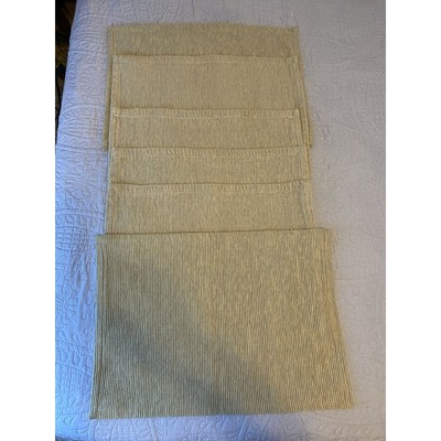 Set 6 Pier 1 Imports PMAT AGRIA RIB KHAKI 100% Cotton Placemats India-image