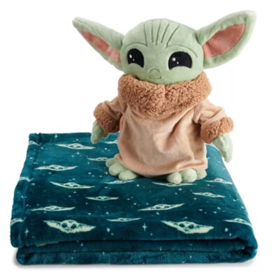 Star Wars The Child Baby Yoda Buddy Plush & Throw Gift Set Mandalorian -New-image