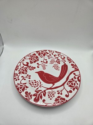 PIER 1 IMPORTS Red Bird Salad Dessert Plates 8” - Set of 2-image