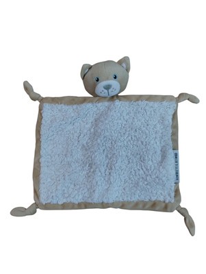 Blankets and Beyond Kitty Cat Security Baby Lovey Tan White Knots Plush Cozy-image