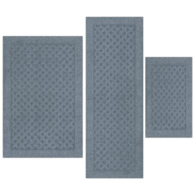 Diamond Olefin Red Indoor Rug Set, 3-Piece Accent Rug Set-image