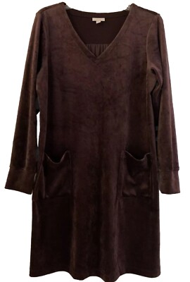 Pure Jill Ladies Sz L Petite COZY Loungewear Leisurewear Velour Plum/Purple-image