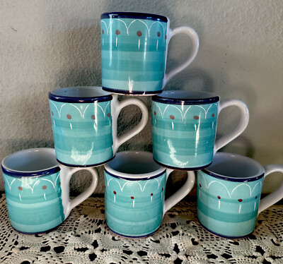 Designed By Rosanna Imports Set of 6 Small Cappuccino Mugs Made In Italy-image