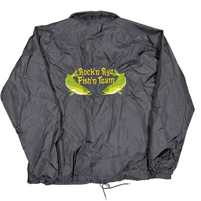 Vintage Rock'n Rye Fish'n Team Zip Up Windbreaker Shell Jacket Black XXXL-image