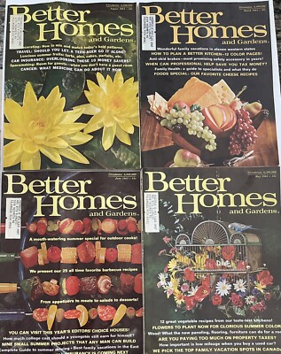 Lot Of 4 Better Homes & Gardens Magazines 1965 Recipes Home Decor Vintage Ads-image