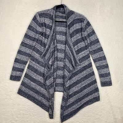 Barefoot Dreams CozyChic Lite Calypso Wrap S/M Blue Stripe Cozy Lounge Wear *TF-image