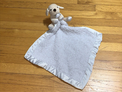 Barefoot Dreams Cozy Chic Tan Puppy Dog Plush Gray Lovey Security Blanket Satin-image