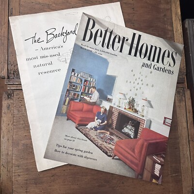 HOUSE BEAUTIFUL Backyards 1949 & BETTER HOMES GARDENS March 1948 RE-PRINT issues-image