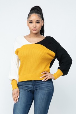  Twisted Open Back Detail Loose Fit Cozy Sweater-image