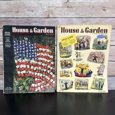 Lot of 2 1941 House & Gardens Magazine Gardening Home Retro Advertising-image