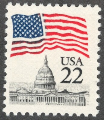 US. 2114. 22c. Flag over Capitol Dome, Regular Issue. MNH. 1985-image