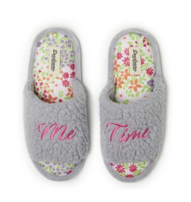 DEARFOAMS Women’s Size S (5-6) ME TIME Cozy Comfort Memory Foam Slide Slippers-image