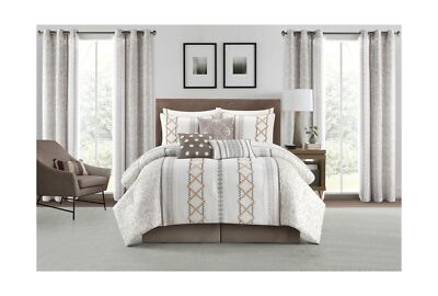 Stratford Park Luxury 15 Piece Cozy Comforter Set, Bed Size California King, ...-image