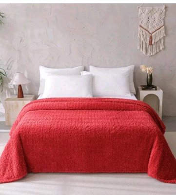 Mainstays Faux Shearling Blanket, Red, King 102