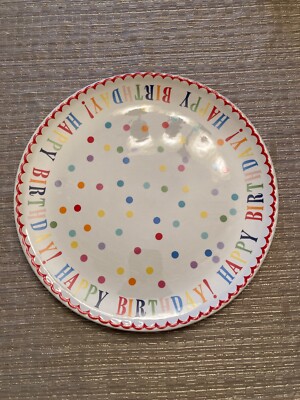 Design Imports Cake Plate, Happy Birthday-image