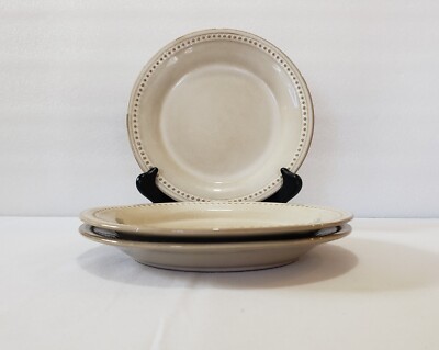 Pier 1 Plates 8 1/2 Inch Spice Route Sesame Beige Salad Luncheon Dessert Qty 3-image