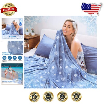 Oversized Nautical Cooling Blanket - Perfect for Night Sweats & Camping Trips-image