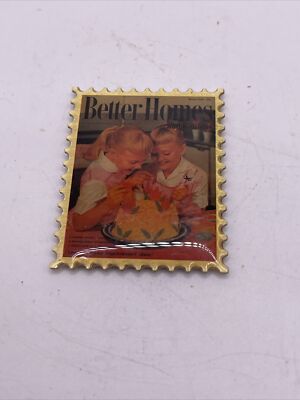 Vintage Better Homes & Gardens Fridge Refrigerator Stamp Shape Magnet Small-image