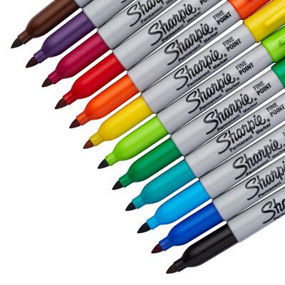 Sharpie Permanent Marker Pens in 12 Packs, Choose from over 30 Colours-image