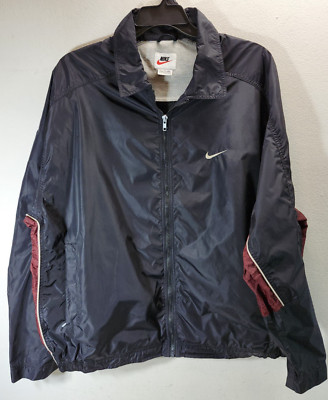 Vintage Nike Windbreaker Jacket Mens XXL Full Zip Lightweight Black Red-image