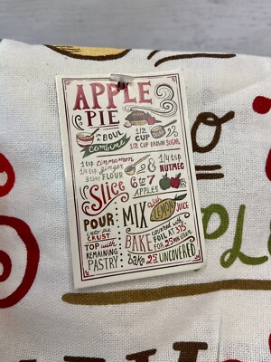 Design Imports Apple Pie Recipe Hand  Towel Cotton Brand New With Tags Cute-image