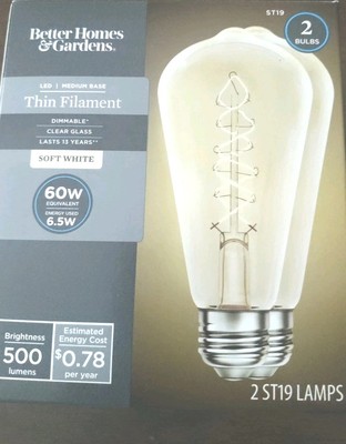 Better Homes & Gardens LED thin Filament Dimmable Soft White 60W 500 Lumens-image