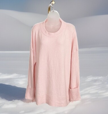 Lou Grey LARGE Soft Pink Sweater Round Neck Soft Oversized Cozy Casual Knit-image