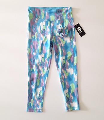 ID Ideology Girls Size S 2-Piece Leggings & Scrunchy Set Painter Butterfly Blue-image