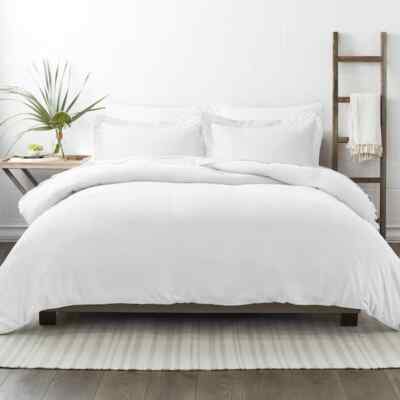 3-Piece White California King Size Soft Comfort Microfiber Duvet Cover Set-image