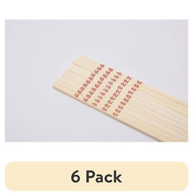 (6 pack) Mainstays 100% Bamboo Chopsticks, Long-10.43in, 12 Pairs, Red and Natur-image