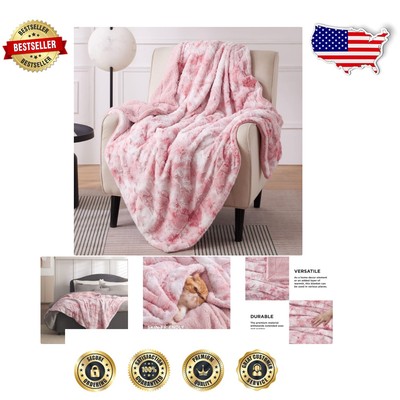 Elegant Tie Dye Sherpa Blanket Twin Size - Cozy Faux Fur 60x80 for All Seasons-image