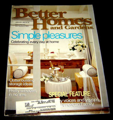 Better Homes and Gardens Magazine January 2002 Simple Pleasures Everyday at Home-image