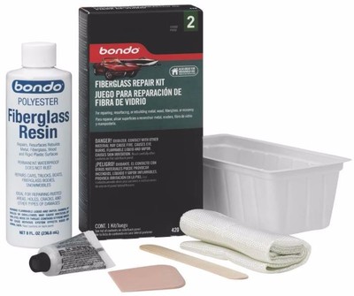 NEW 3M BONDO 420 FIBERGLASS REPAIR COMPLETE KIT 1/2 PINT 3 SQ FEET SALE 6476766 -image