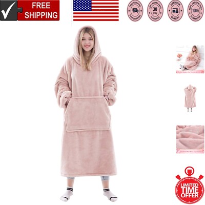 Ultra-Soft Wearable Blanket with Sleeves - Machine Washable & Cozy for All-image