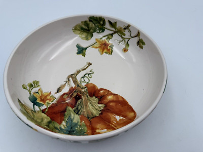 Pier 1 Imports Ironstone Pumpkin Patch Bowl  8