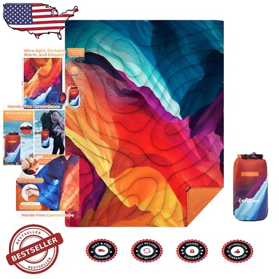 Cozy & Lightweight Camping Blanket - Snap Button Wearable Design, 79