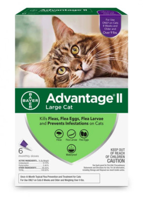 Advantage II for Large Cats 9lbs and Over, flea topical treatment, 6 Pack-image