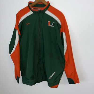 Vintage Miami Hurricanes Nike Full Zip Wind Breaker Embroidered Jacket NCAA -image