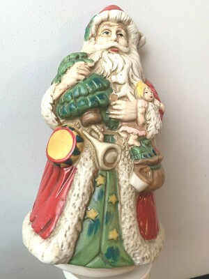Vtg. Wind-Up Rotating Santa Claus St. Nick Music Box Figurine 'O Christmas Tree'-image