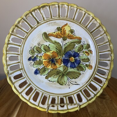 Vintage Italian Pottery Plate Handpainted Artisan Meiselman Imports New York 9”-image