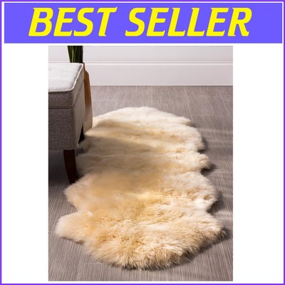 High Pile 2x6ft Champagne Sheepskin Rug - Cozy Comfort for Any Room-image