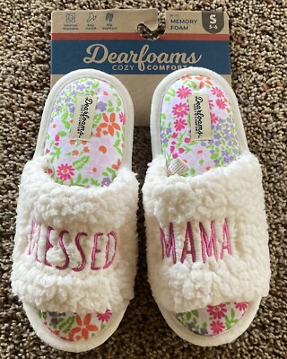 DEARFORMS Women Sz SM (5-6) Cozy Comfort BLESSED MAMA Memory Foam Slide Slipper-image