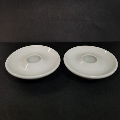 Pier 1 Imports Taper Candle Holders White Porcelain Ceramic Japan Vtg-image