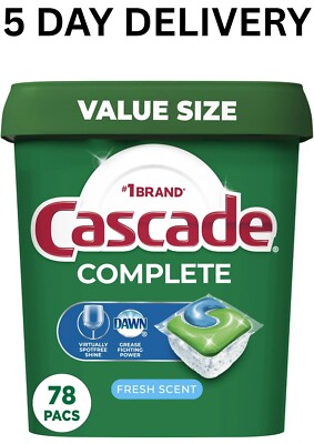 Cascade Complete Dishwasher-Pods ActionPacs Detergent Tabs Fresh Scent 78 Count-image