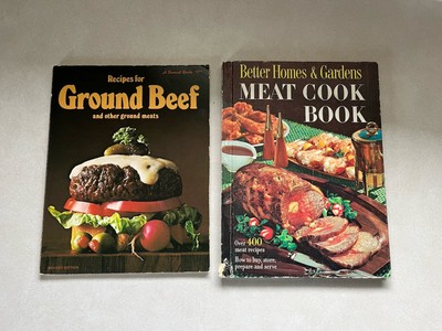 Vtg 1966 Better Homes & Gardens Meat Cook Book & 1975 Sunset Recipes Ground Beef-image