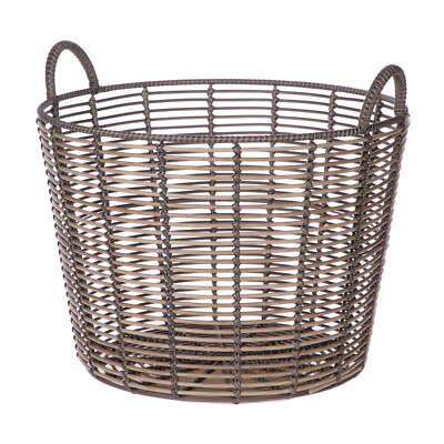 Better Homes & Gardens Extra Large Round Poly Rattan Storage Basket with Handles-image