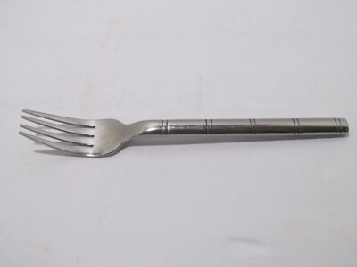 Pier 1 Imports Stainless Steel 18/8 Bamboo Handle Design Salad / Desert Fork-image