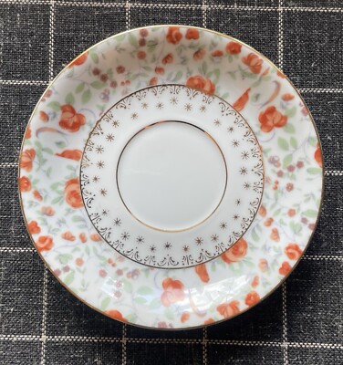 Vintage Choice Imports Japan Saucer Orange Rose Design w/ Gold Trim-image