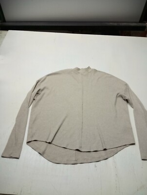 SO Supersoft Cozy Top Women's/Juniors size Med Beige Ribbed Texture Mock Neck -image